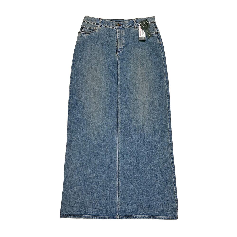 Lauren Jeans Co Ralph Lauren VTG Denim Maxi Skirt NWT Womens 10 Y2K Stretch